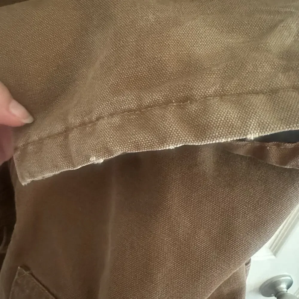 Vintage Carhartt Women's WR027 Quilt Lined Overalls Sandstone Duck Brown 12x34